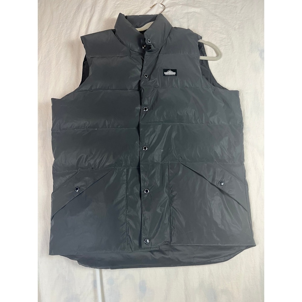 Penfield Manufacturing Co Mens Puffer Vest Gray Snap Front Quilted Large L